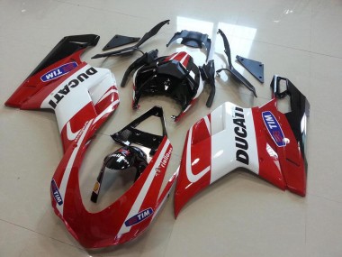 Cheap 2007-2014 Red White Ducati 848 1098 1198 Motorcycle Fairing Kit Canada