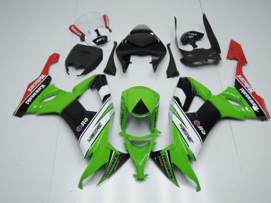 Cheap 2008-2010 White Black and Green Kawasaki ZX10R Motorcycle Fairing Kits Canada