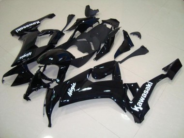 Cheap 2008-2010 Glossy Black with White Sticker Kawasaki ZX10R Motorcycle Fairing Kit Canada