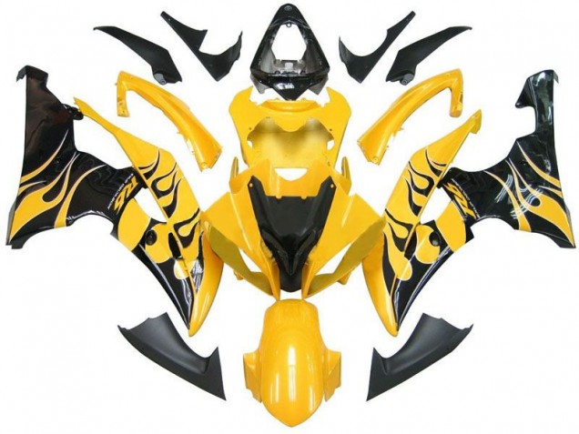 Cheap 2008-2016 Yellow Black Flame R6 Yamaha YZF R6 Replacement Motorcycle Fairings Canada Cheap 2008-2016 Yellow Black Flame R6 Yamaha YZF R6 Replacement Motorcycle Fairings Canada