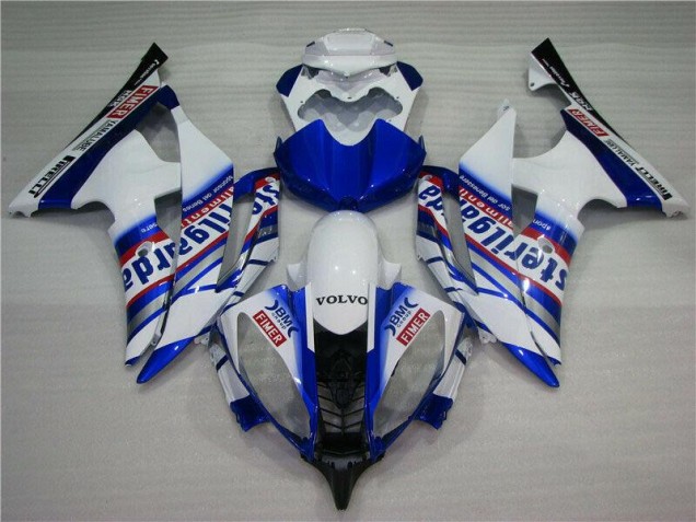 Cheap 2008-2016 White Blue Sterilgarda Volvo Yamaha YZF R6 Motorcycle Fairing Canada Cheap 2008-2016 White Blue Sterilgarda Volvo Yamaha YZF R6 Motorcycle Fairing Canada