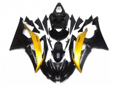 Cheap 2008-2016 Black Gold Yamaha YZF R6 Motorcycle Fairing Kits Canada