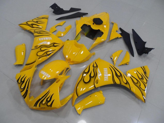 Cheap 2009-2011 Yellow Black Flame Yamaha YZF R1 Motorcycle Fairings Canada Cheap 2009-2011 Yellow Black Flame Yamaha YZF R1 Motorcycle Fairings Canada