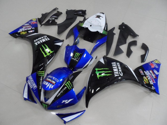 Cheap 2009-2011 Blue Black Monster Yamaha YZF R1 Bike Fairings Canada Cheap 2009-2011 Blue Black Monster Yamaha YZF R1 Bike Fairings Canada
