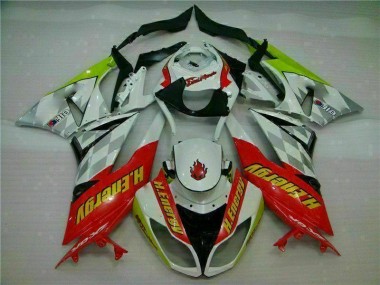 Cheap 2009-2012 White Red H. Energy Kawasaki ZX6R Motorcycle Fairings Kit Canada