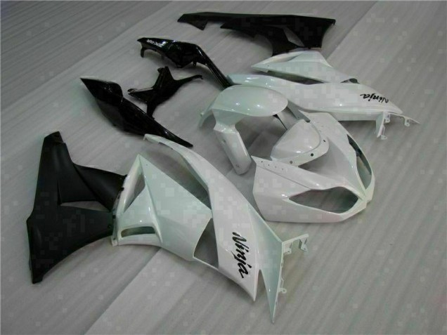 Cheap 2009-2012 White Black Kawasaki ZX6R Motorcycle Fairings Kits Canada Cheap 2009-2012 White Black Kawasaki ZX6R Motorcycle Fairings Kits Canada