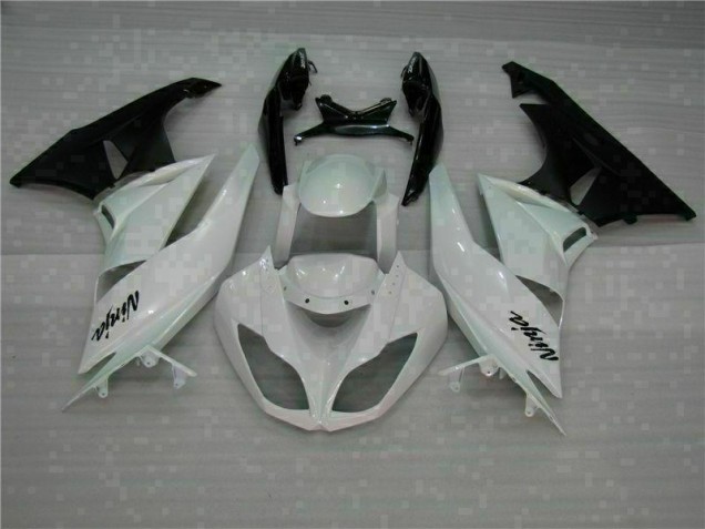 Cheap 2009-2012 White Black Kawasaki ZX6R Motorcycle Fairings Kits Canada Cheap 2009-2012 White Black Kawasaki ZX6R Motorcycle Fairings Kits Canada