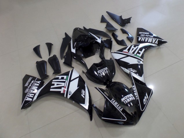 Cheap 2012-2014 Black White Fiat Yamaha YZF R1 Motorcycle Fairings Canada Cheap 2012-2014 Black White Fiat Yamaha YZF R1 Motorcycle Fairings Canada
