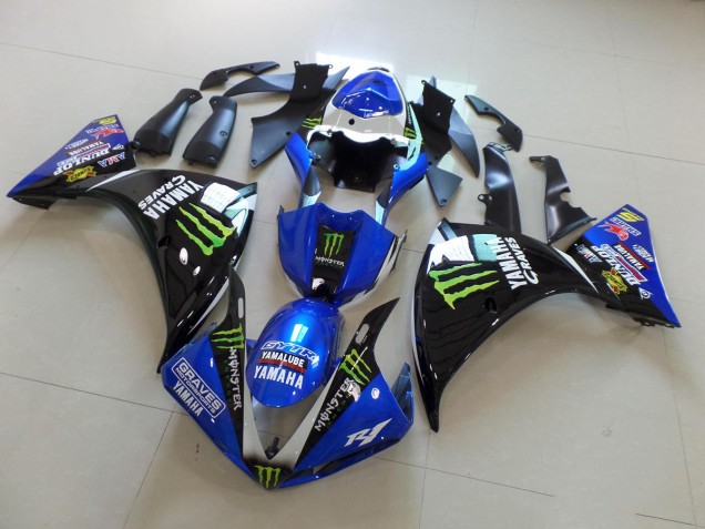 Cheap 2012-2014 Blue Black Monster Yamaha YZF R1 Motorbike Fairing Canada Cheap 2012-2014 Blue Black Monster Yamaha YZF R1 Motorbike Fairing Canada