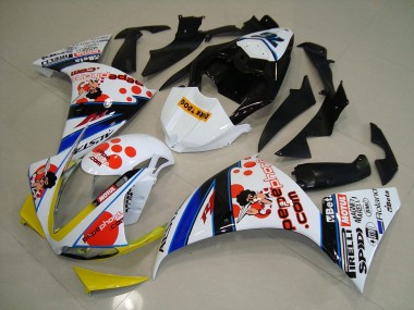 Cheap 2012-2014 White Black Pepe Phone Yamaha YZF R1 Motorcycle Fairings Kit Canada