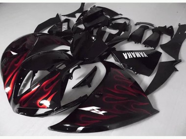 Cheap 2012-2014 Red Black Flame Yamaha YZF R1 Motorcycle Fairing Kits Canada