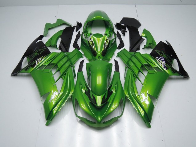 Cheap 2012-2021 Green Flame Kawasaki ZX14R ZZR1400 Moto Fairings Canada Cheap 2012-2021 Green Flame Kawasaki ZX14R ZZR1400 Moto Fairings Canada