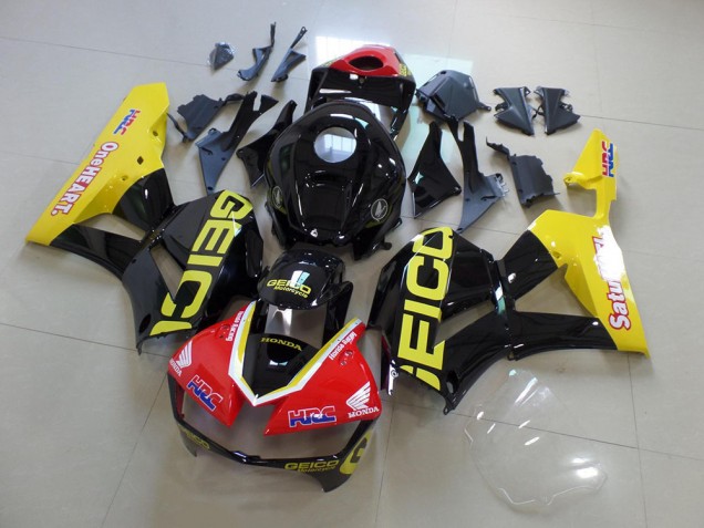 Cheap 2013-2021 Yellow Black Geico Honda CBR600RR Motorcyle Fairings Canada Cheap 2013-2021 Yellow Black Geico Honda CBR600RR Motorcyle Fairings Canada