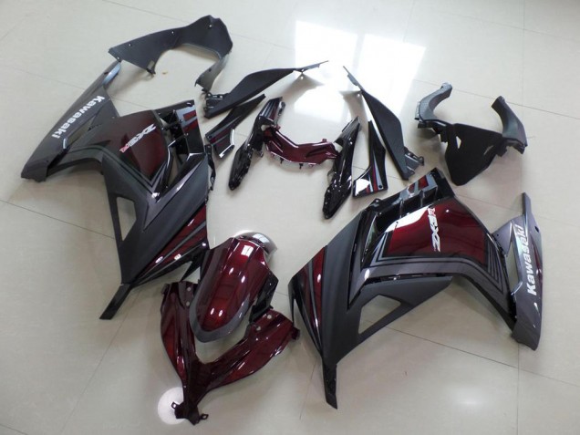 Cheap 2013-2016 Dark Red and Grey Kawasaki ZX300R Motorcycle Fairings Canada Cheap 2013-2016 Dark Red and Grey Kawasaki ZX300R Motorcycle Fairings Canada