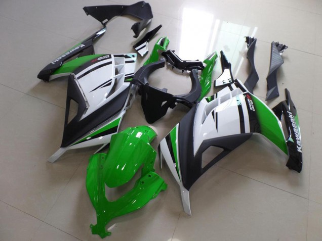 Cheap 2013-2016 Green Black and White Kawasaki ZX300R Motorcycle Fairing Canada Cheap 2013-2016 Green Black and White Kawasaki ZX300R Motorcycle Fairing Canada