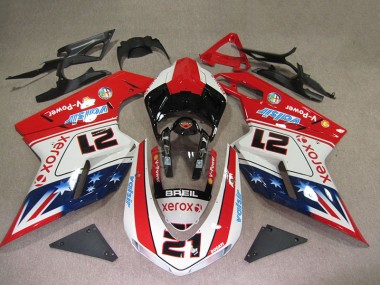 Cheap 2007-2014 Red White Breil Xerox 21 Ducati 1098 Motorbike Fairings Canada