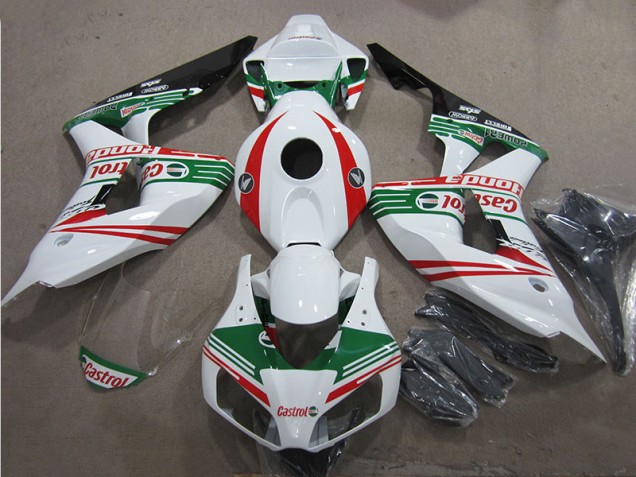 Cheap 2006-2007 White Green Red Castrol Honda CBR1000RR Motorcycle Fairings Kit Canada Cheap 2006-2007 White Green Red Castrol Honda CBR1000RR Motorcycle Fairings Kit Canada