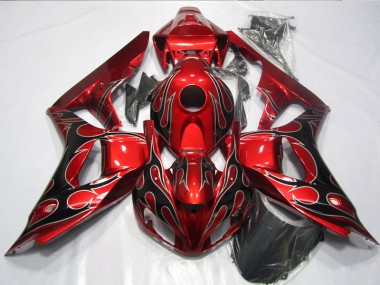 Cheap 2006-2007 Red Black Flame Honda CBR1000RR Replacement Motorcycle Fairings Canada