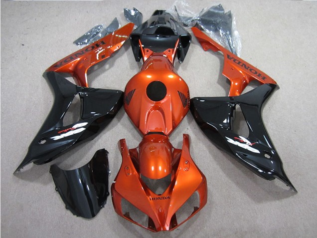 Cheap 2006-2007 Black Orange Honda CBR1000RR Motorcycle Fairings Kit Canada