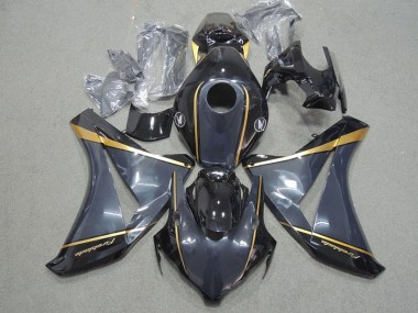 Cheap 2008-2011 Black Gold Fireblade Honda CBR1000RR Motorbike Fairing Kits Canada