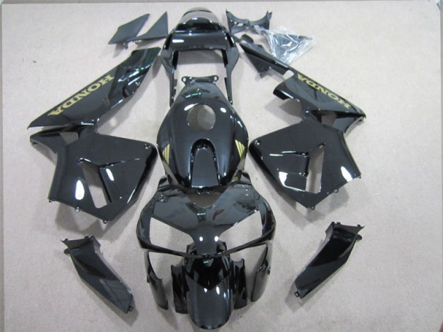 Cheap 2003-2004 Black Gold Decal Honda CBR600RR Replacement Motorcycle Fairings Canada Cheap 2003-2004 Black Gold Decal Honda CBR600RR Replacement Motorcycle Fairings Canada