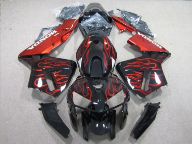 Cheap 2005-2006 Black Red Flame Honda CBR600RR Motorcycle Fairings Kits Canada