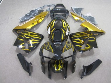 Cheap 2005-2006 Black Yellow Flame Honda CBR600RR Motorcycle Fairing Kits Canada