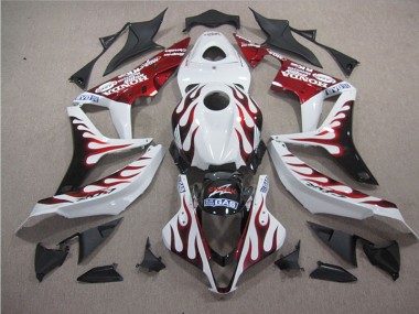 Cheap 2007-2008 White Red Flame SHARK Honda CBR600RR Replacement Motorcycle Fairings Canada