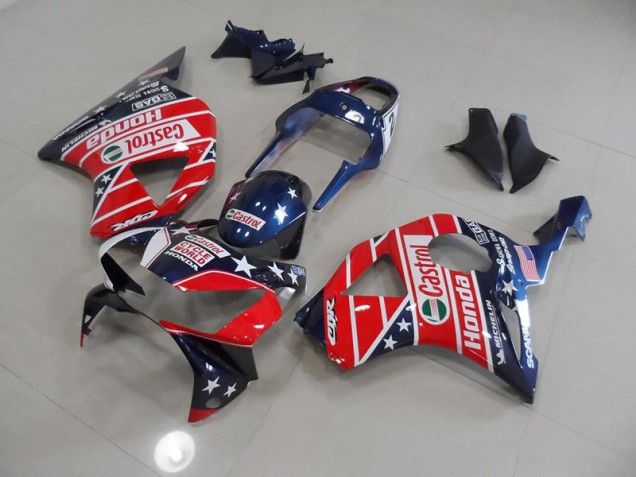 Cheap 2002-2003 Blue Red Cycle World Castrol Honda CBR900RR 954 Motorcycle Fairing Kit Canada