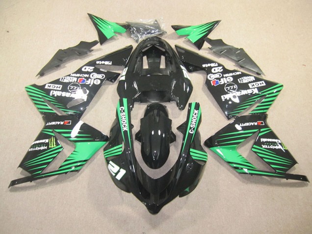 Cheap 2003-2005 Black Green C-Shock Monster Kawasaki ZX10R Motorbike Fairing Canada Cheap 2003-2005 Black Green C-Shock Monster Kawasaki ZX10R Motorbike Fairing Canada