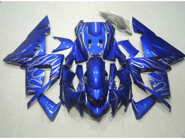 Cheap 2003-2005 Blue White Flame Kawasaki ZX10R Motorcycle Replacement Fairings Canada