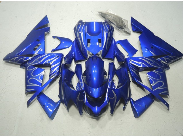 Cheap 2003-2005 Blue White Flame Kawasaki ZX10R Motorcycle Replacement Fairings Canada Cheap 2003-2005 Blue White Flame Kawasaki ZX10R Motorcycle Replacement Fairings Canada