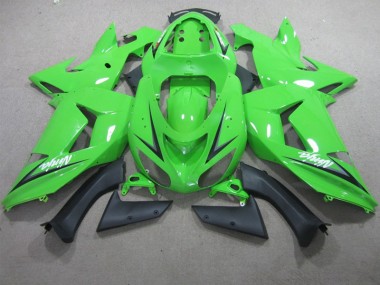 Cheap 2006-2007 Green White Ninja Kawasaki ZX10R Motorcyle Fairings Canada