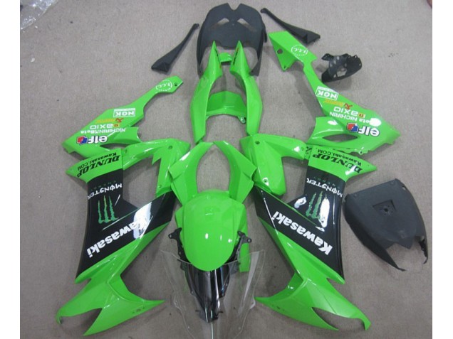 Cheap 2008-2010 Green Black Monster Kawasaki ZX10R Motor Bike Fairings Canada Cheap 2008-2010 Green Black Monster Kawasaki ZX10R Motor Bike Fairings Canada