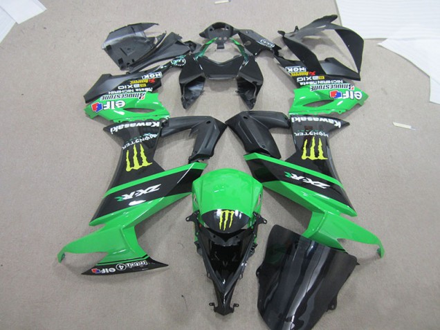 Cheap 2008-2010 Black Green Monster Kawasaki ZX10R Bike Fairing Kit Canada Cheap 2008-2010 Black Green Monster Kawasaki ZX10R Bike Fairing Kit Canada