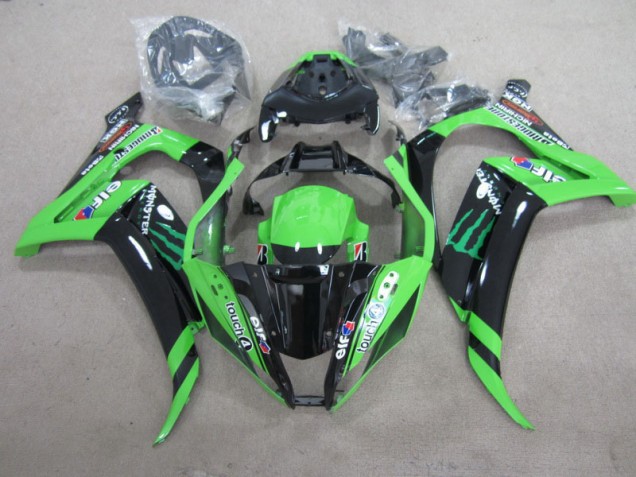 Cheap 2011-2015 Black Green Touch4 Monster Kawasaki ZX10R Motorbike Fairing Kits Canada Cheap 2011-2015 Black Green Touch4 Monster Kawasaki ZX10R Motorbike Fairing Kits Canada