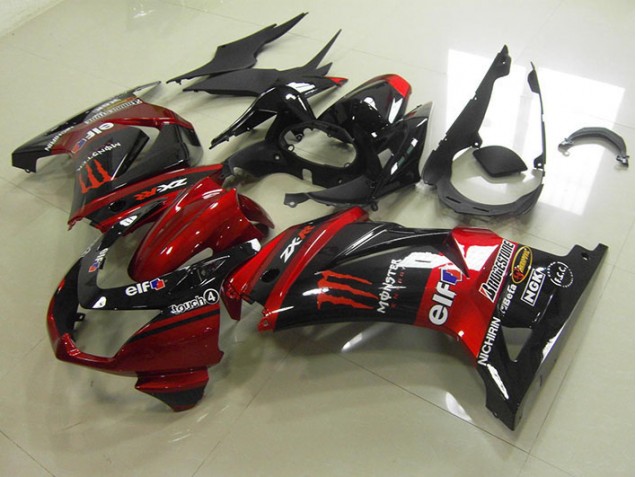Cheap 2008-2012 Black Red Monster Kawasaki ZX250R Motorcycle Fairing Canada Cheap 2008-2012 Black Red Monster Kawasaki ZX250R Motorcycle Fairing Canada