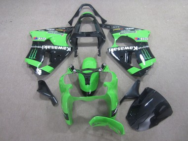 Cheap 2000-2002 Black Green Monster Kawasaki ZX6R Motor Fairings Canada
