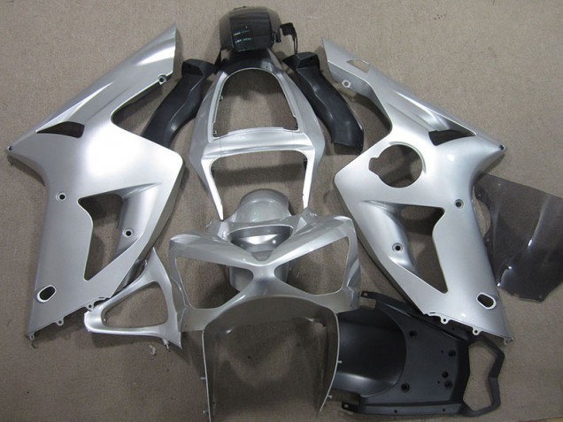 Cheap 2003-2004 Silver Kawasaki ZX6R Motorcycle Fairings Kit Canada Cheap 2003-2004 Silver Kawasaki ZX6R Motorcycle Fairings Kit Canada