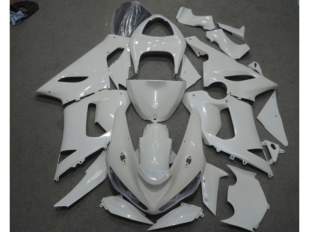 Cheap 2005-2006 White Kawasaki ZX6R Motorcycle Fairings Kit Canada