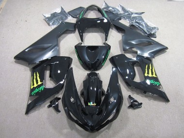 Cheap 2005-2006 Black Green Ninja Kawasaki ZX6R Motorcycle Fairing Kits Canada