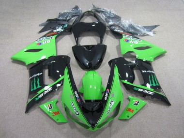 Cheap 2005-2006 Black Green 3M Touch4 Monster Kawasaki ZX6R Motorbike Fairing Canada