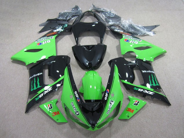 Cheap 2005-2006 Black Green 3M Touch4 Monster Kawasaki ZX6R Motorbike Fairing Canada Cheap 2005-2006 Black Green 3M Touch4 Monster Kawasaki ZX6R Motorbike Fairing Canada