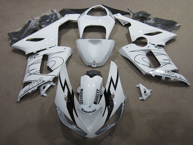 Cheap 2005-2006 White Ninja 636 Kawasaki ZX6R Moto Fairings Canada Cheap 2005-2006 White Ninja 636 Kawasaki ZX6R Moto Fairings Canada