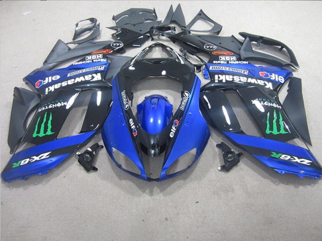 Cheap 2007-2008 Black Blue Monster Kawasaki ZX6R Motorcycle Replacement Fairings Canada Cheap 2007-2008 Black Blue Monster Kawasaki ZX6R Motorcycle Replacement Fairings Canada