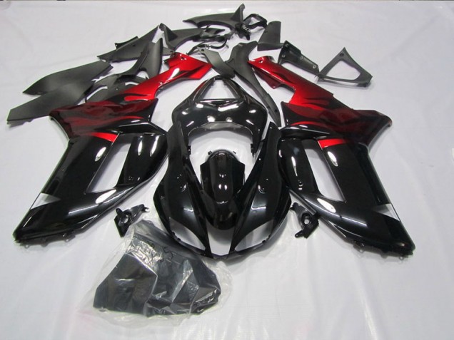 Cheap 2007-2008 Black Red Kawasaki ZX6R Motorcycle Fairings Kit Canada Cheap 2007-2008 Black Red Kawasaki ZX6R Motorcycle Fairings Kit Canada