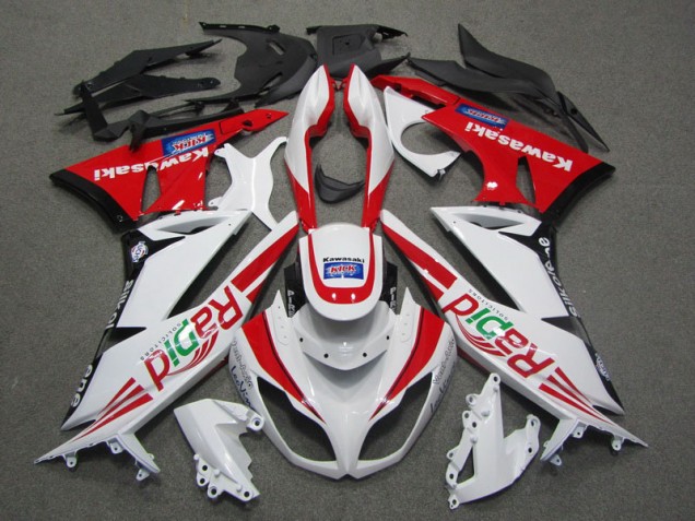 Cheap 2009-2012 White Red Rapid Kawasaki ZX6R Motorcycle Fairing Canada
