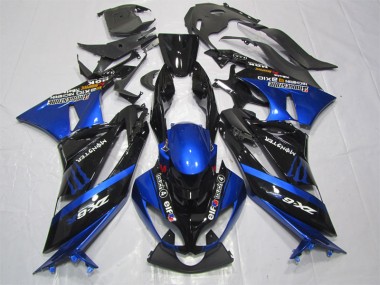 Cheap 2009-2012 Black Blue Monster Kawasaki ZX6R Motorcycle Fairing Kit Canada