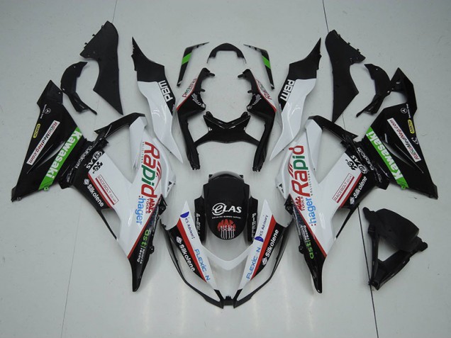Cheap 2013-2018 Black White Rapid Hager Kawasaki ZX6R Motorbike Fairing Canada Cheap 2013-2018 Black White Rapid Hager Kawasaki ZX6R Motorbike Fairing Canada