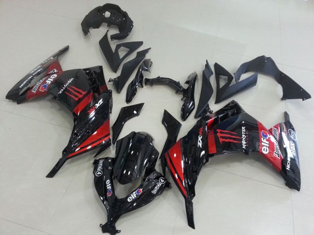 Cheap 2013-2016 Black Red Monster Kawasaki ZX300R Motorcylce Fairings Canada